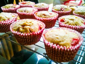 Strawberry and White Chocolate Muffins